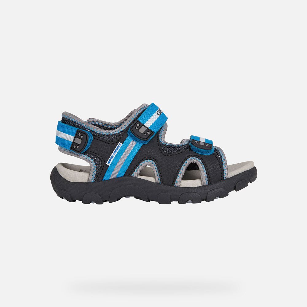 Sandalias Geox Menino Pretas/Azuis - Strada - JPXBG1836